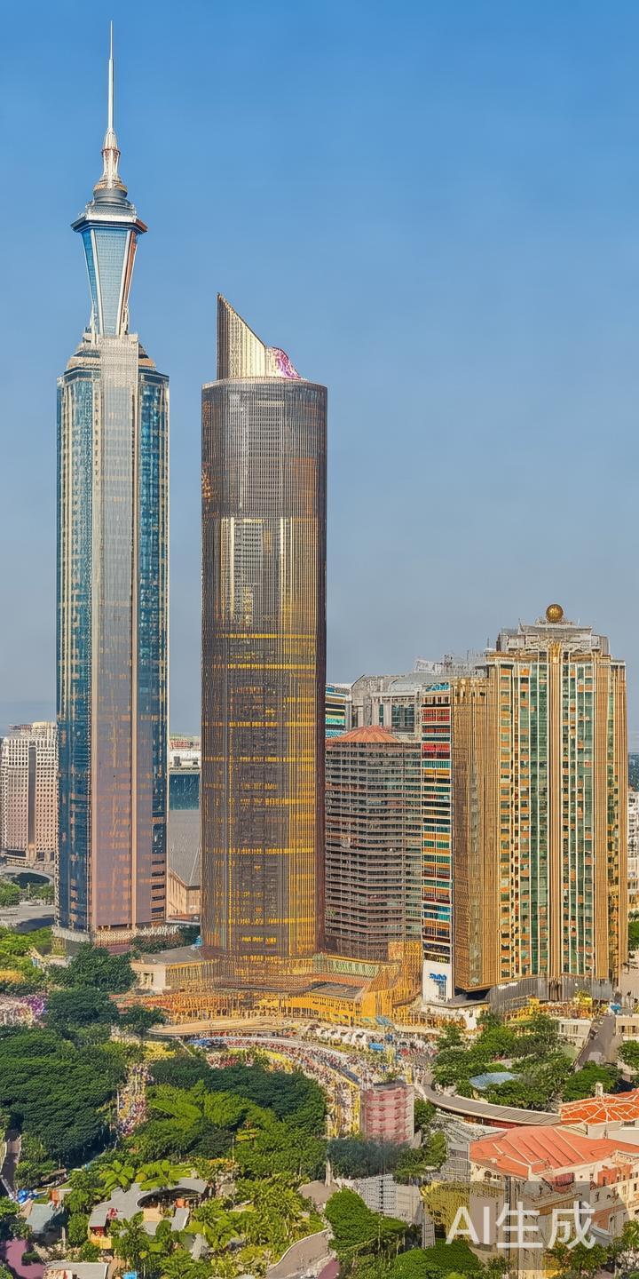 新葡京赌场的周边环境自成一景。它毗邻澳门旅游塔，成